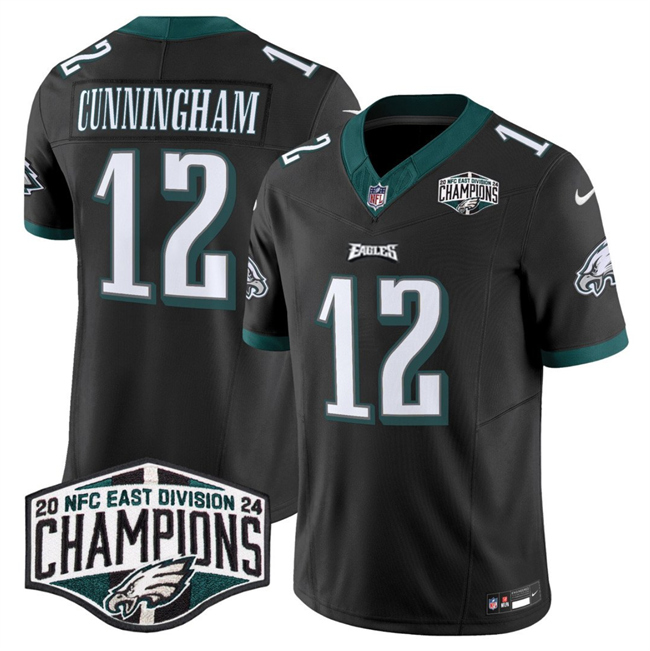 Men's Black Philadelphia Eagles #12 Randall Cunningham 2024 NFC East Champions F.U.S.E. Vapor Untouchable Limited Stitched Football Jersey